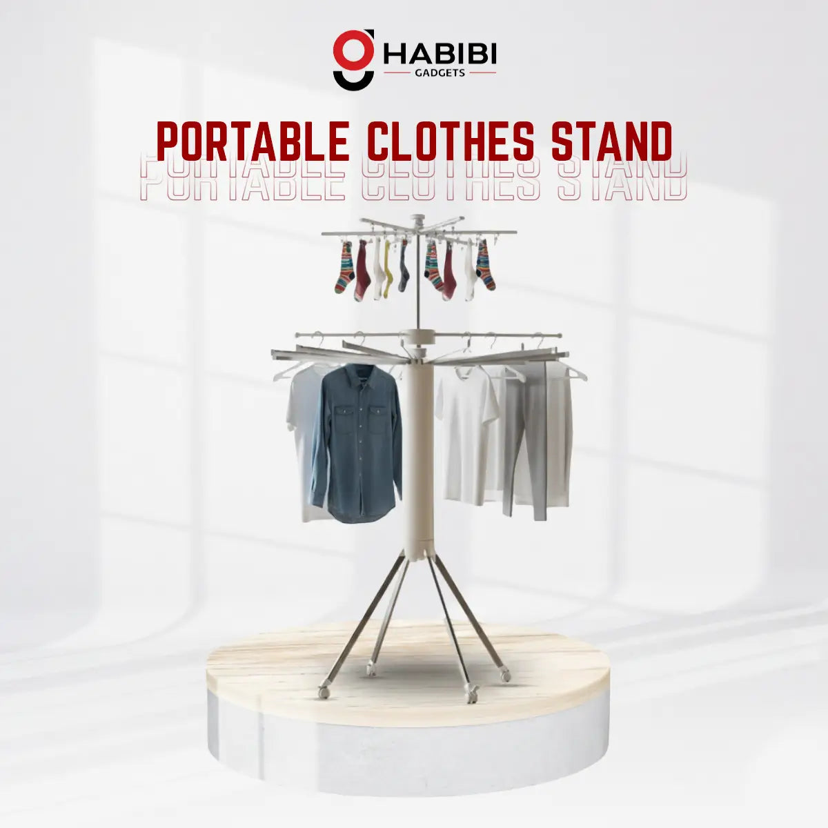 Foldable 360° Rotating Clothes Drying Stand