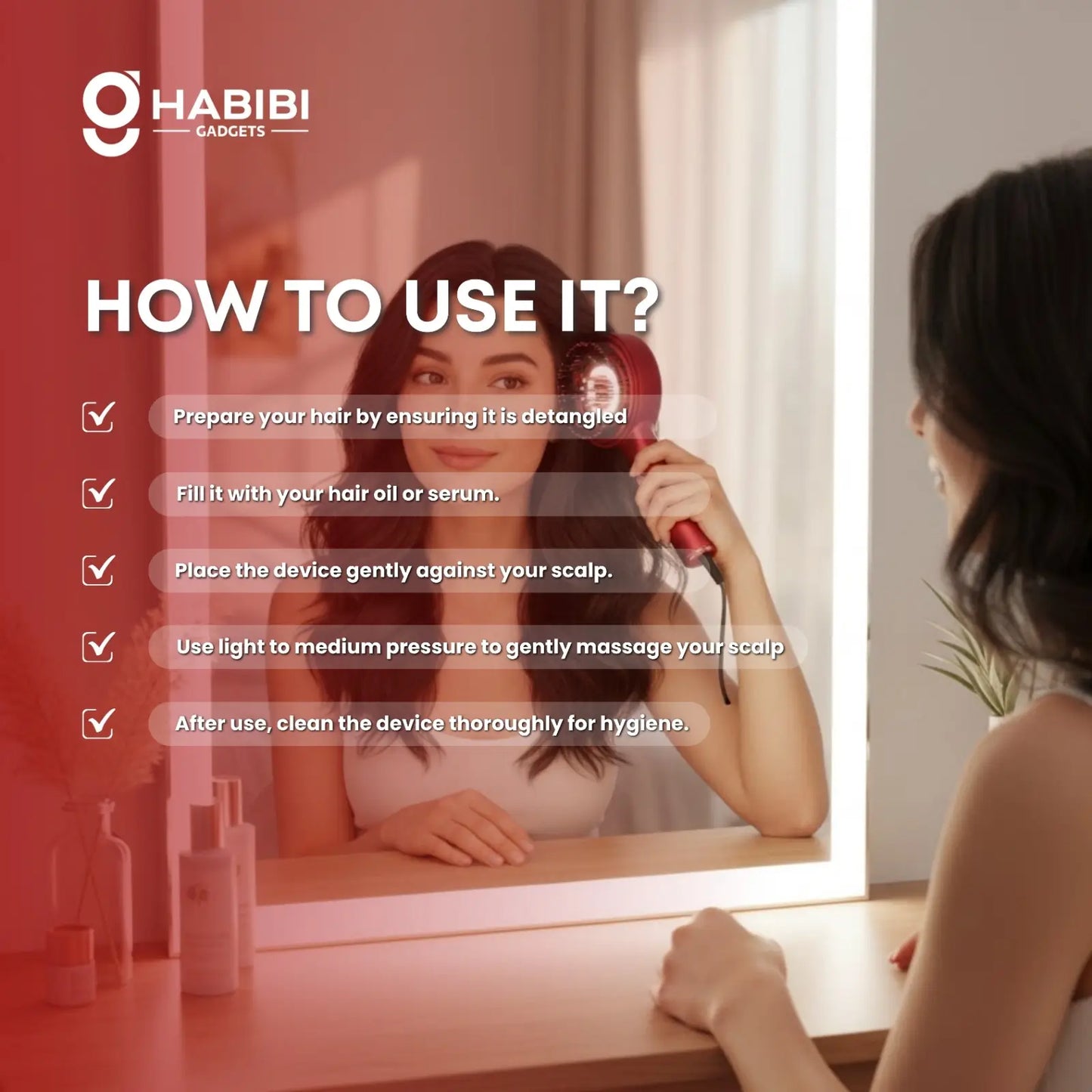 Scalp Massage Brush with Oil Applicator