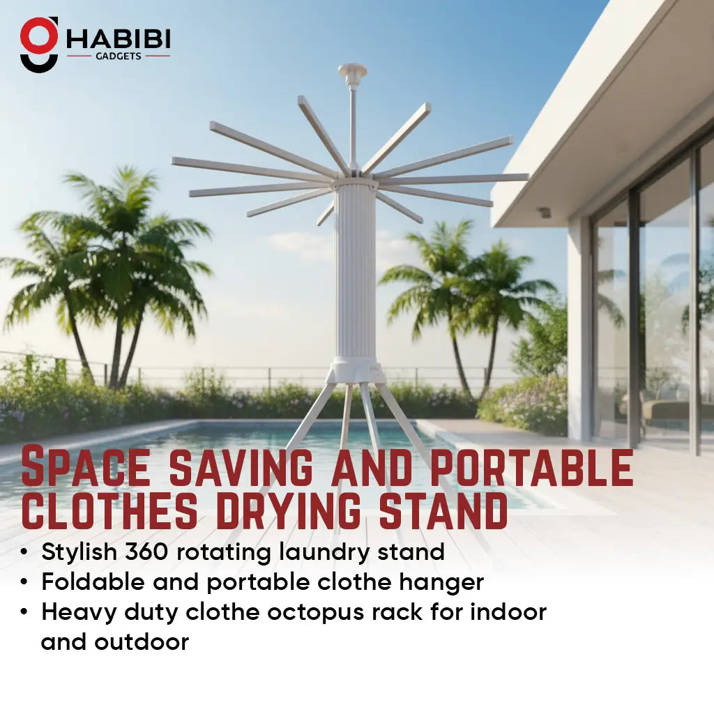 Foldable 360° Rotating Clothes Drying Stand